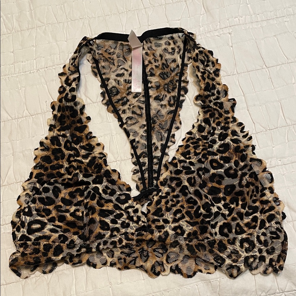 PINK Leopard Print Lace Top